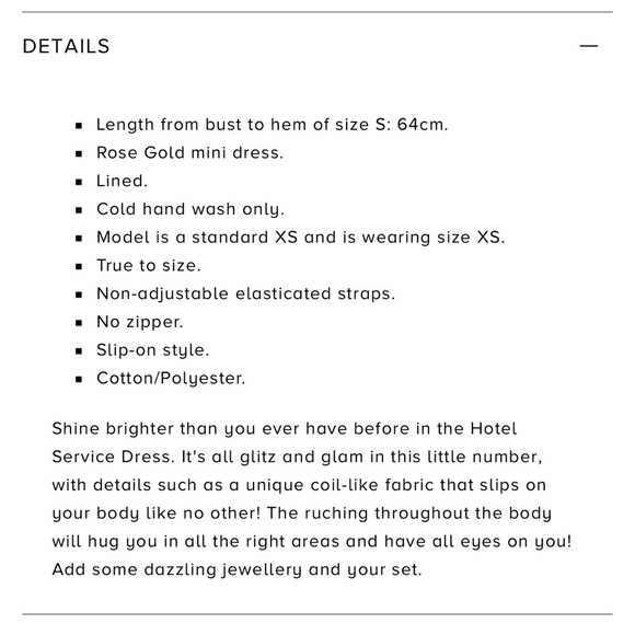 Hello Molly Rose Gold Mini Dress - Picture 7 of 7